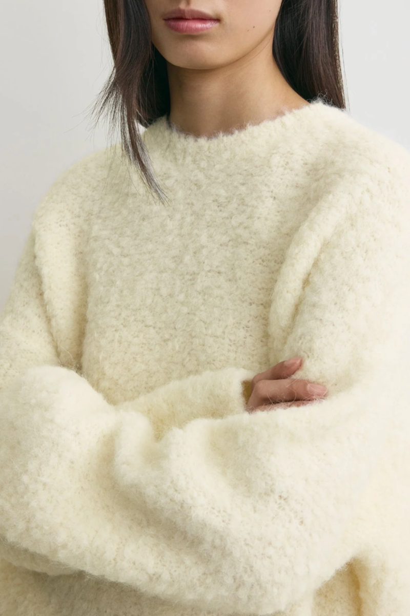 Boxy Boucle Knit - Milk