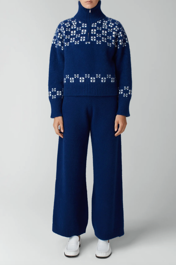 Winter Fair Isle Half Zip - Navy/Multi