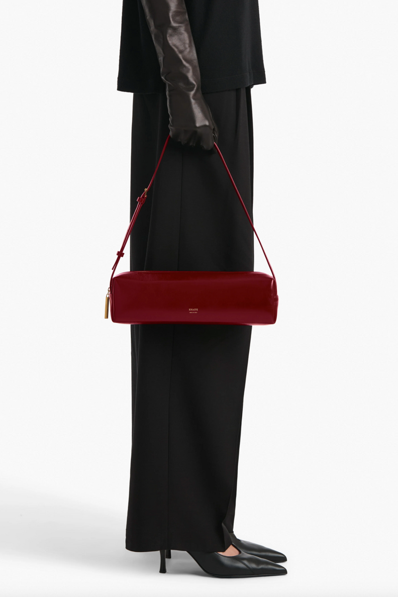 Kye Shoulder Bag - Oxblood Crackle Patent Leather
