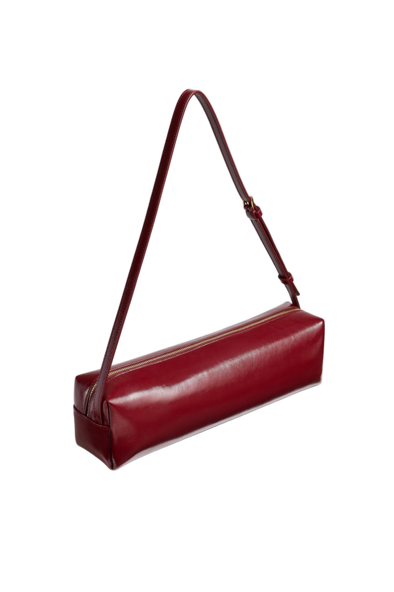Kye Shoulder Bag - Oxblood Crackle Patent Leather