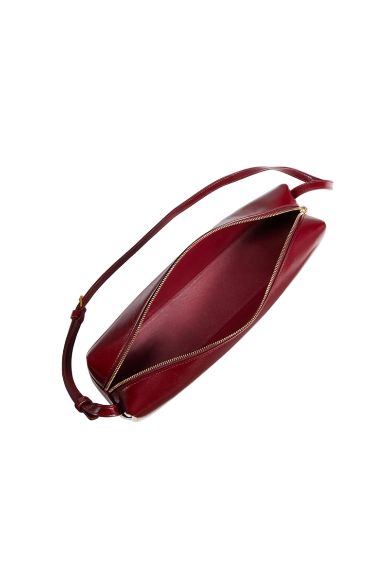 Kye Shoulder Bag - Oxblood Crackle Patent Leather