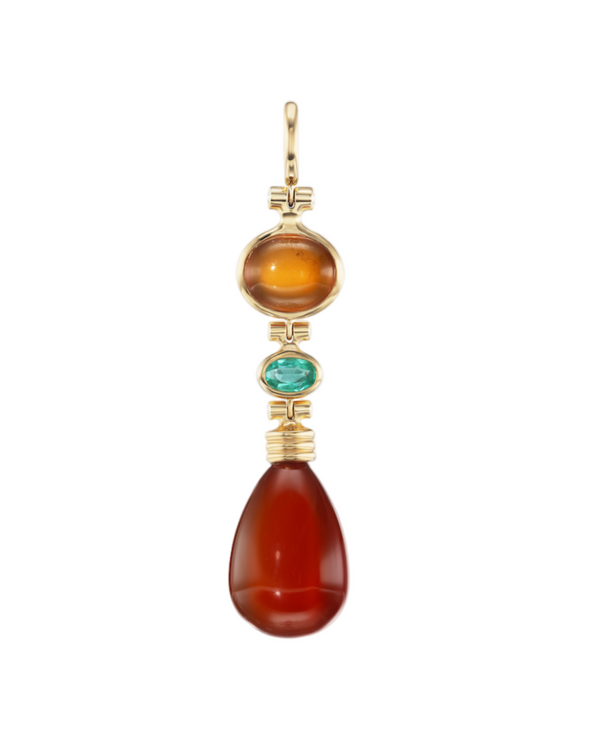 Porto Pendant - Garnet/Emerald/Carnelian