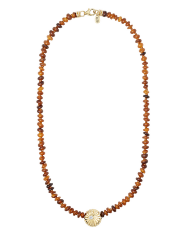 Beaded Amber Sol Necklace