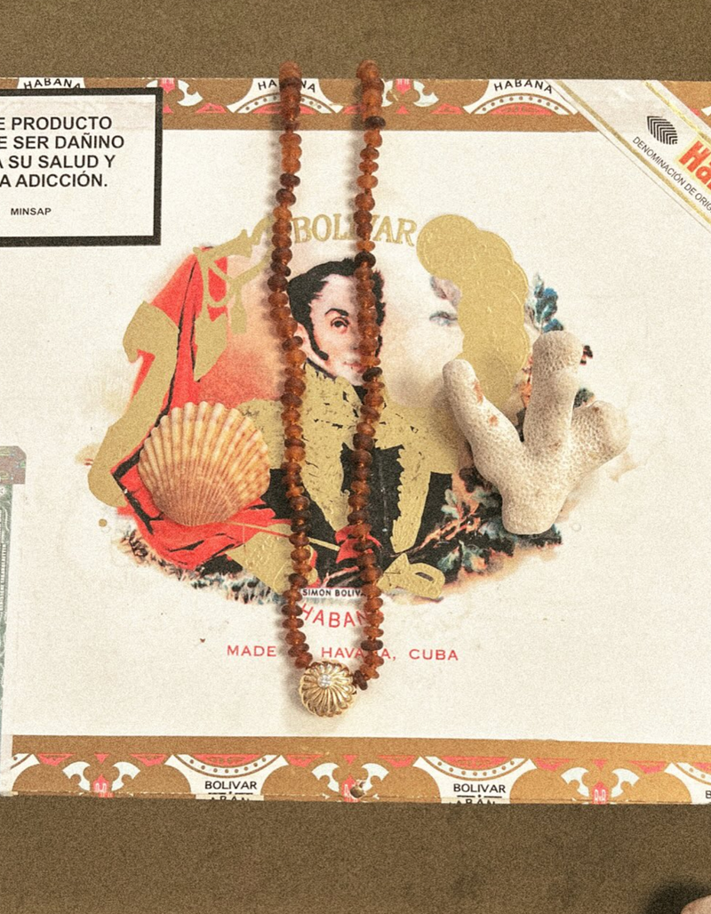 Beaded Amber Sol Necklace