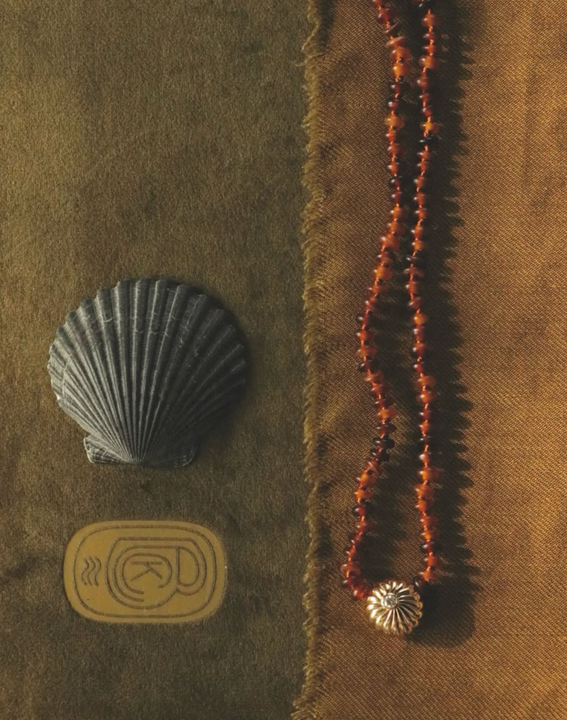 Beaded Amber Sol Necklace