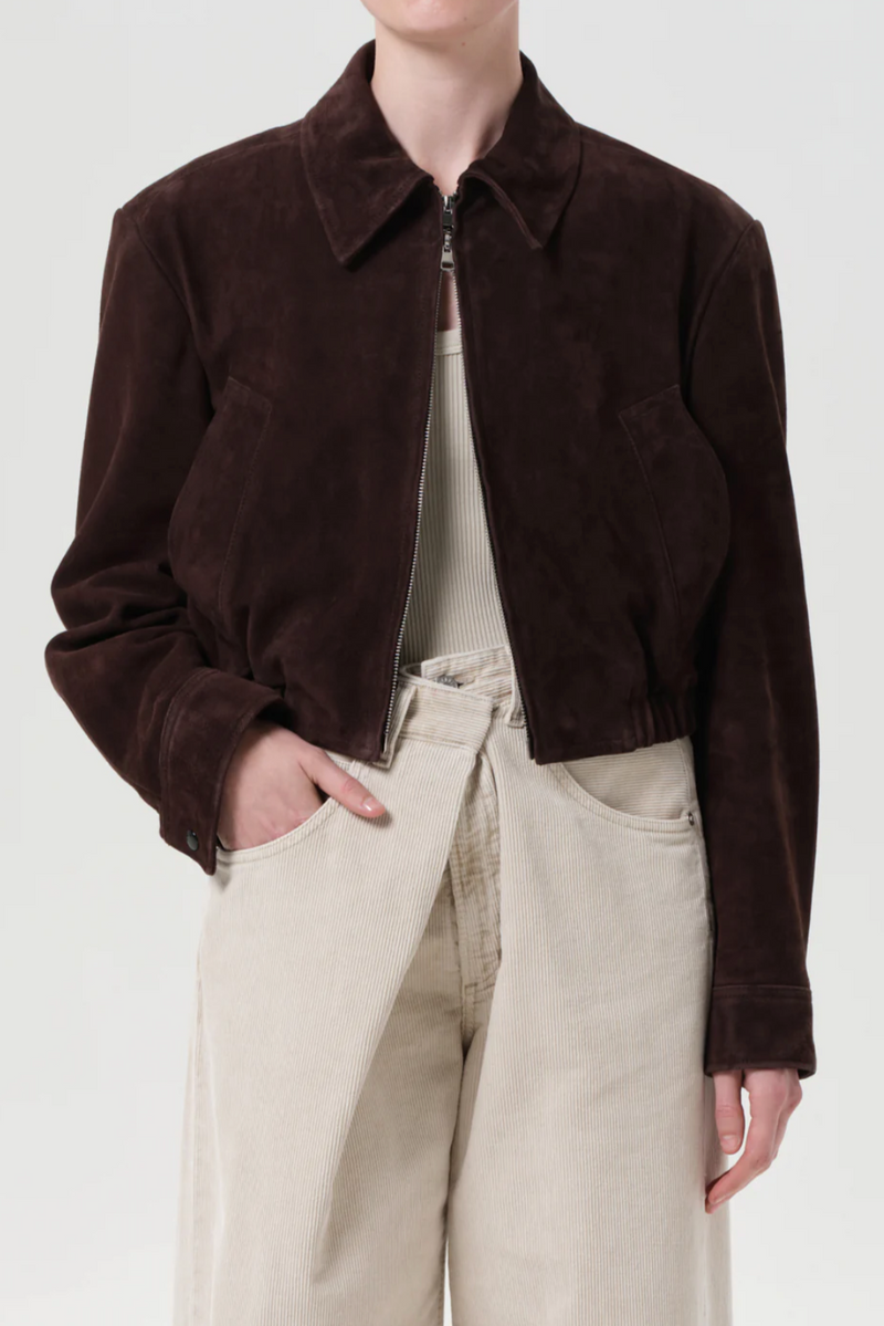 Nahla Cropped Suede Jacket - Root