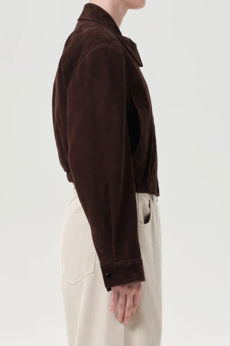 Nahla Cropped Suede Jacket - Root