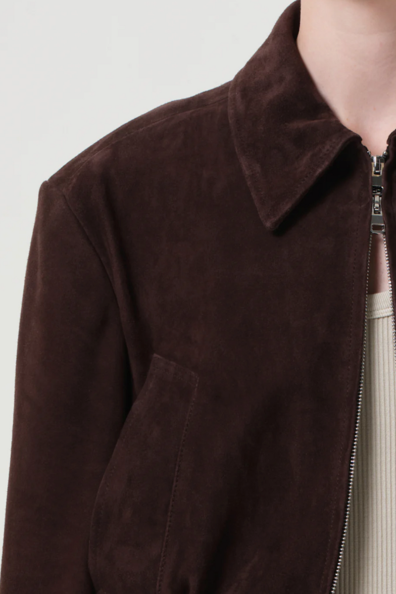 Nahla Cropped Suede Jacket - Root