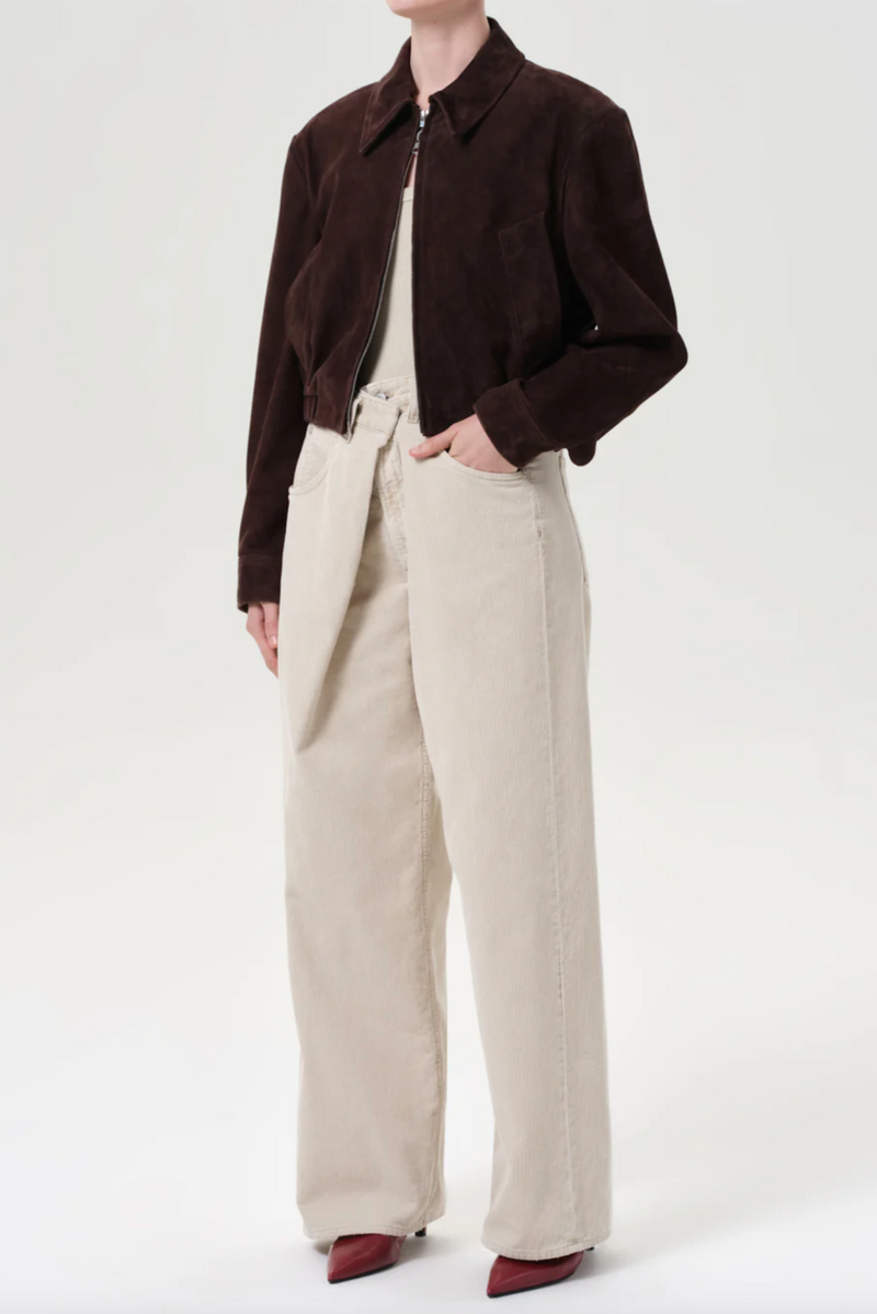 Nahla Cropped Suede Jacket - Root