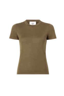 The Cashmere Silk T-Shirt - Army