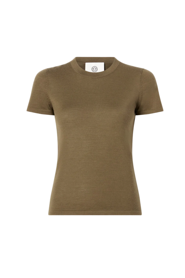 The Cashmere Silk T-Shirt - Army