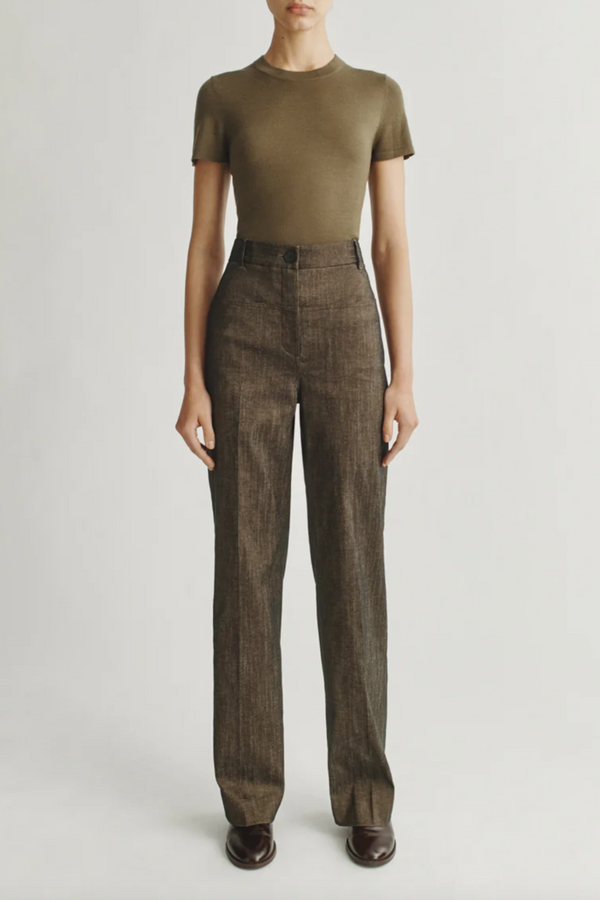 The Cashmere Silk T-Shirt - Army