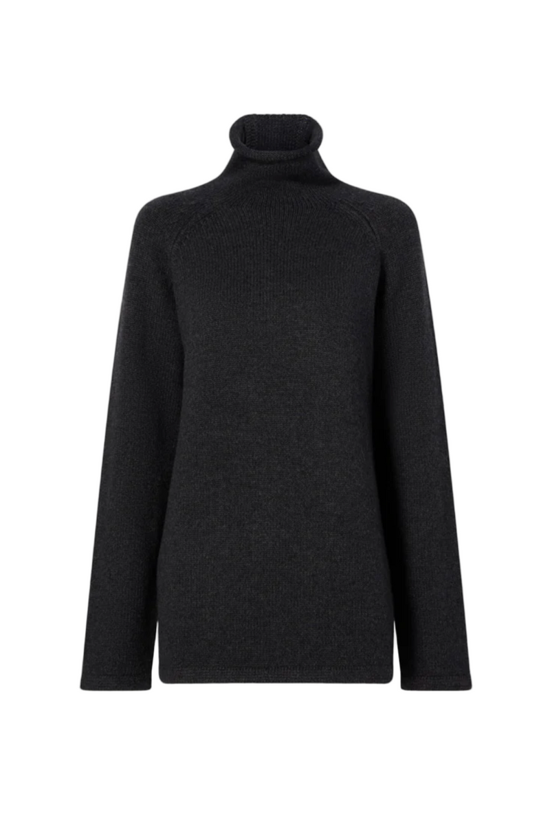 The Slouch Turtleneck - Charcoal