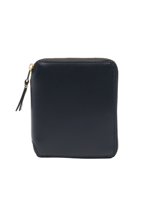 Classic Leather Zip Wallet - Navy