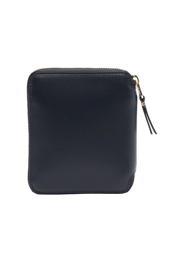 Classic Leather Zip Wallet - Navy