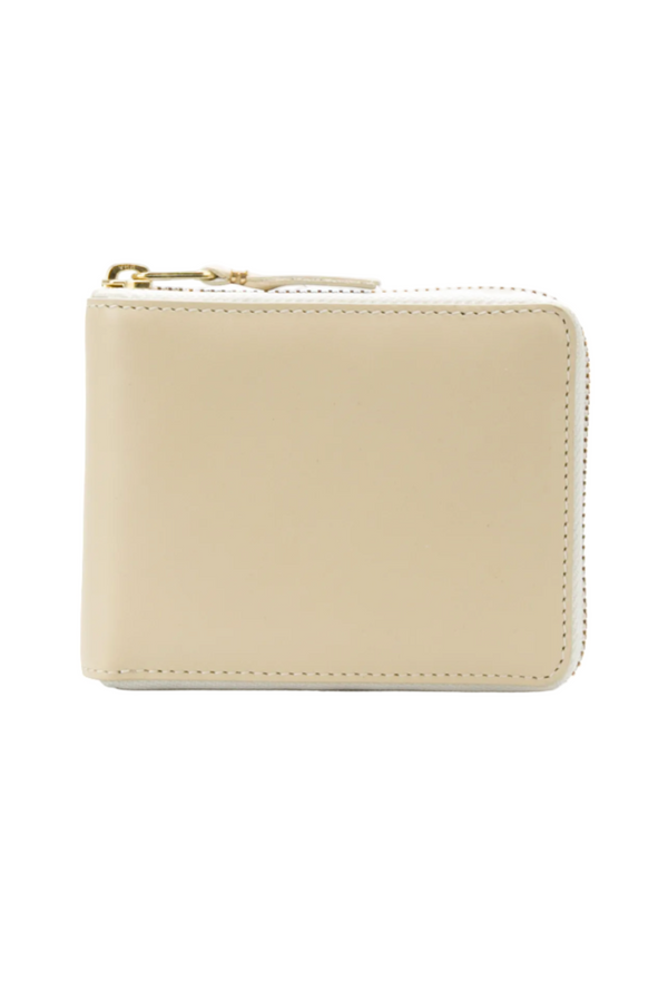 Classic Leather Zip Wallet - Off White