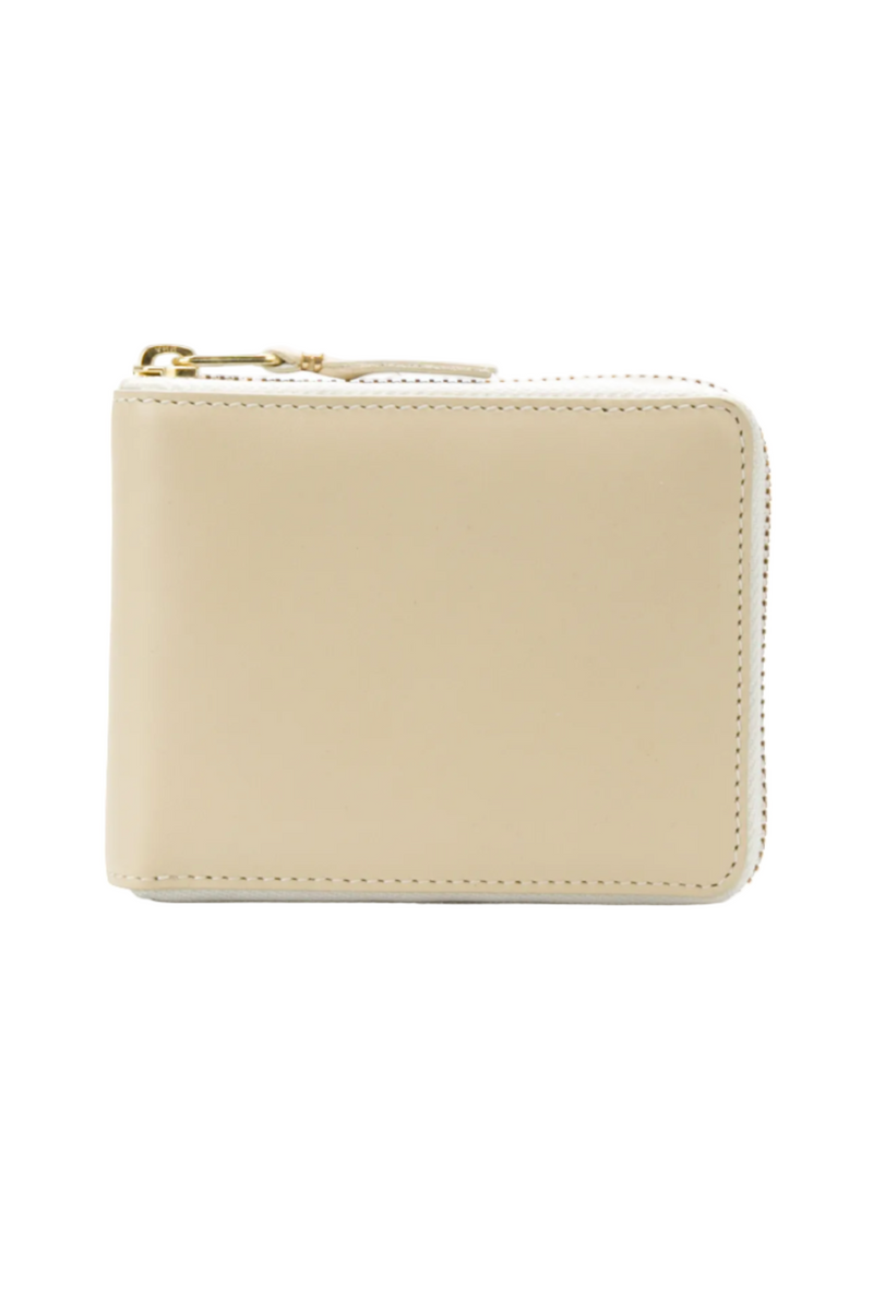 Classic Leather Zip Wallet - Off White