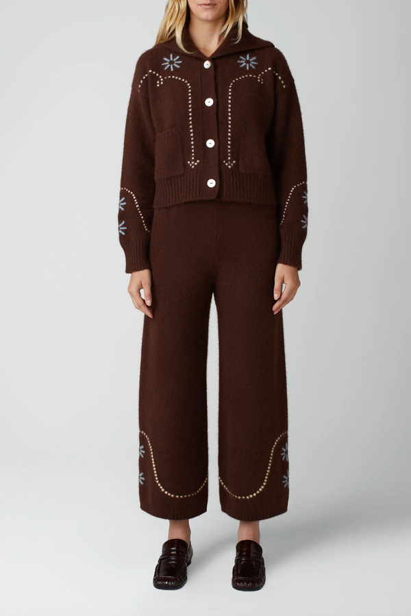 Cashmere Western Pant - Chocolate Multi