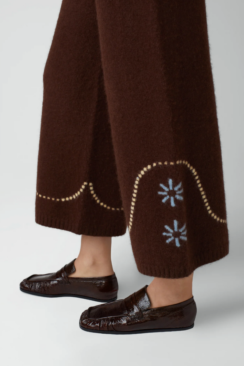Cashmere Western Pant - Chocolate Multi