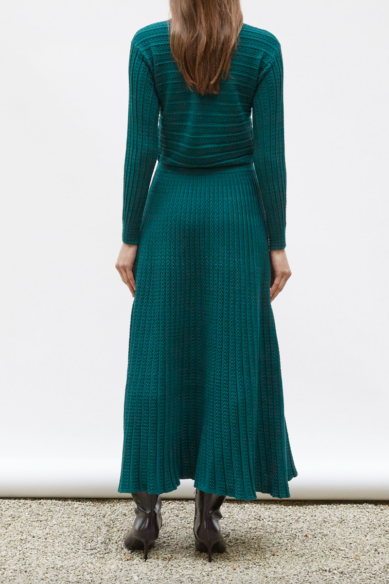 Daurence Long Sleeve Knit Dress - English Green