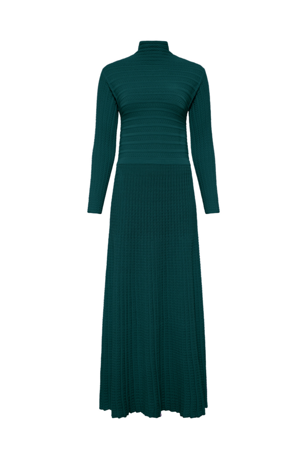Daurence Long Sleeve Knit Dress - English Green