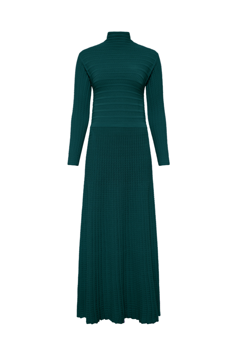 Daurence Long Sleeve Knit Dress - English Green