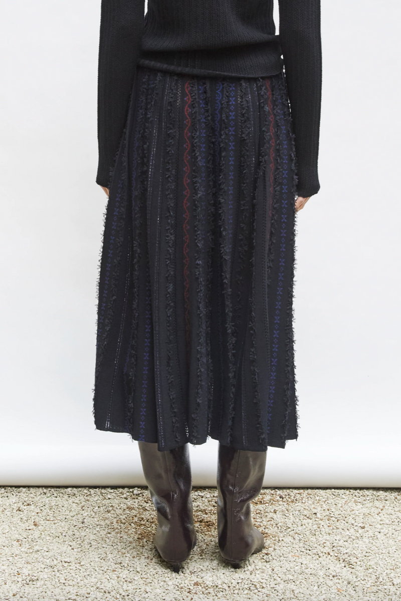 Daiquiri Fil Coupe Midi Skirt - Deep Black