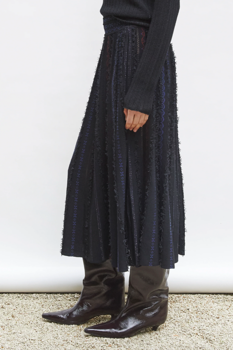 Daiquiri Fil Coupe Midi Skirt - Deep Black