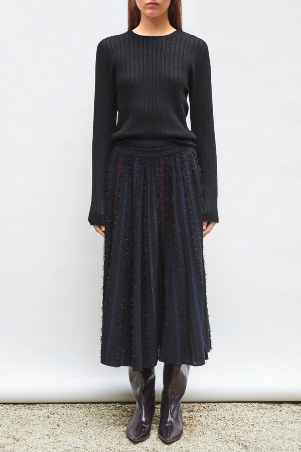 Dolie Crewneck Fitted Sweater - Deep Black
