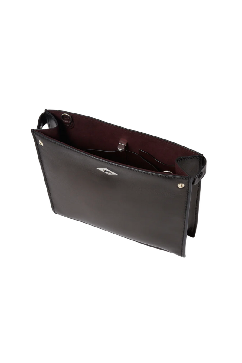 Stowaway in Buttery Nappa - Black/Silver