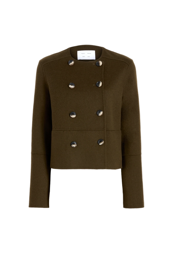 Courtney Jacket in Double Face Wool - Fatigue