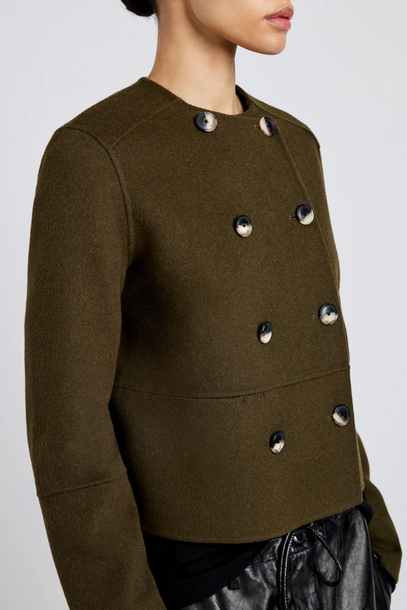 Courtney Jacket in Double Face Wool - Fatigue