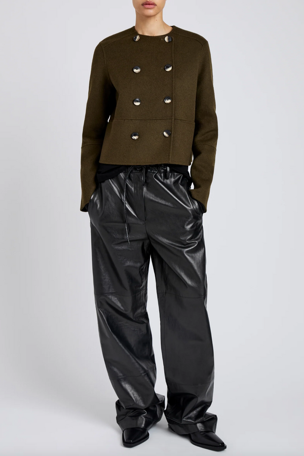 Courtney Jacket in Double Face Wool - Fatigue