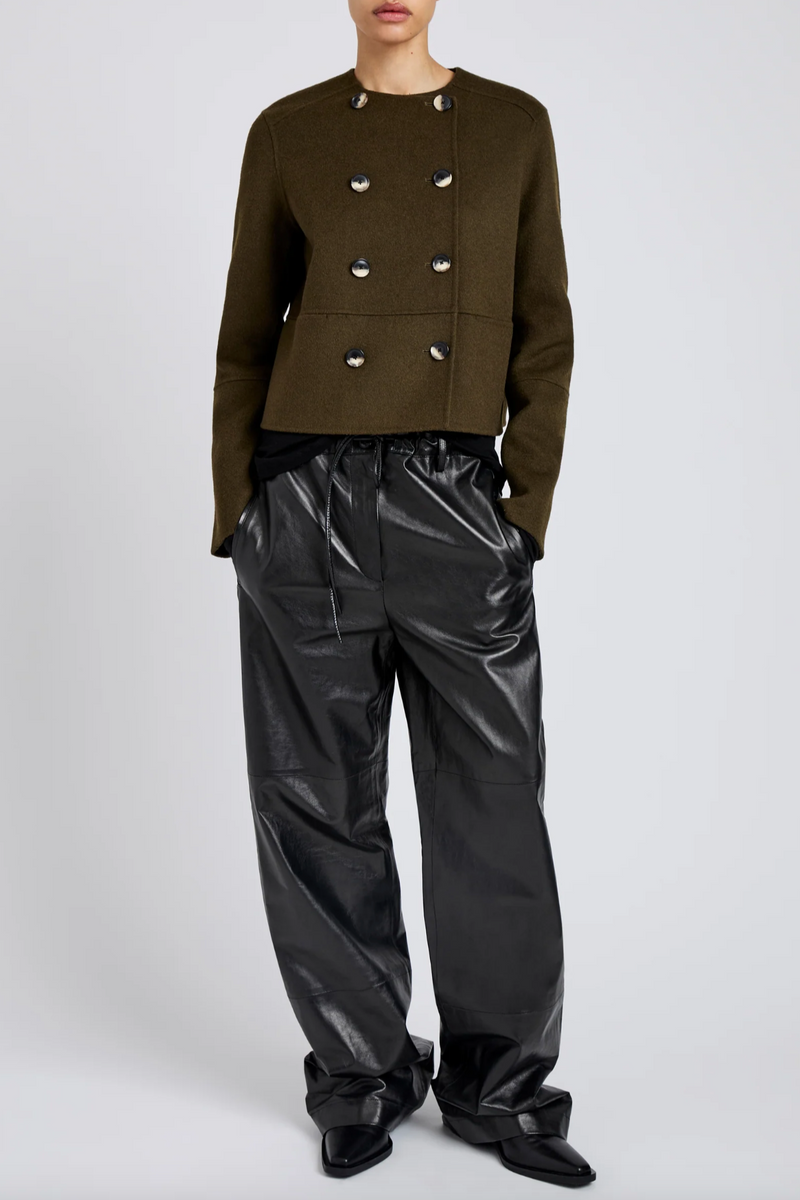 Courtney Jacket in Double Face Wool - Fatigue