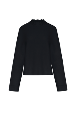 Wave Collar Sweater - Noir Profound