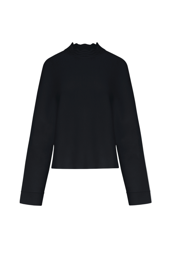 Wave Collar Sweater - Noir Profound