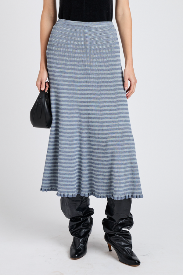 Stina Skirt in Geo Knits - Slate