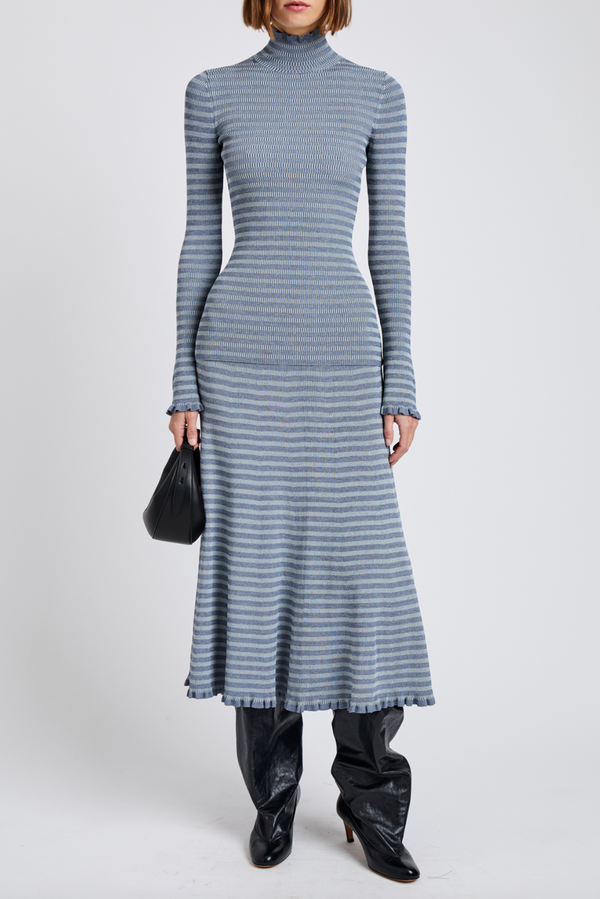 Phyllis Turtleneck in Geo Knits - Slate