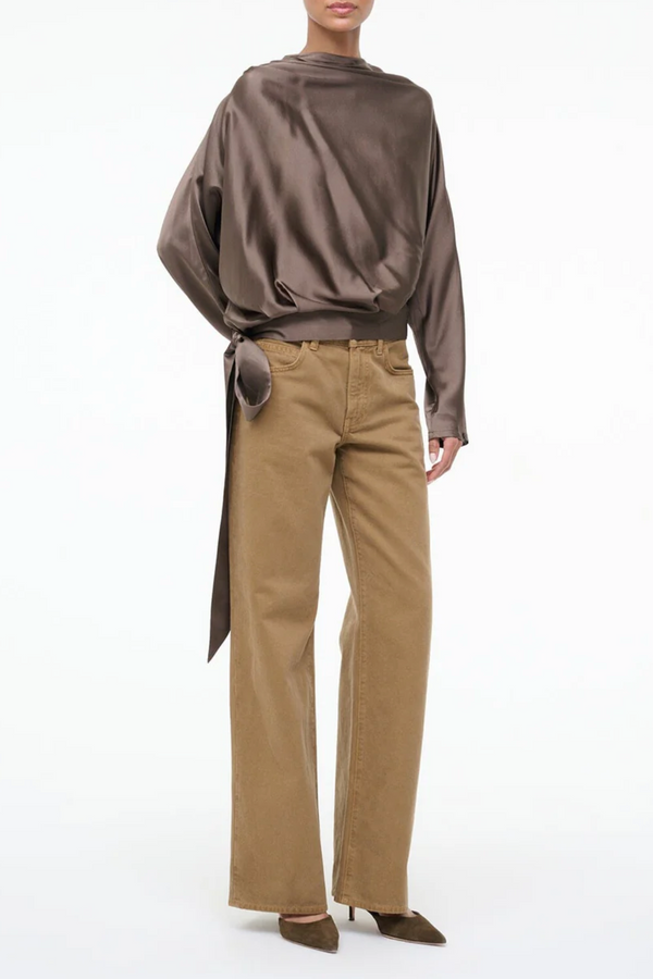 Phoebe Silk Top - Truffle
