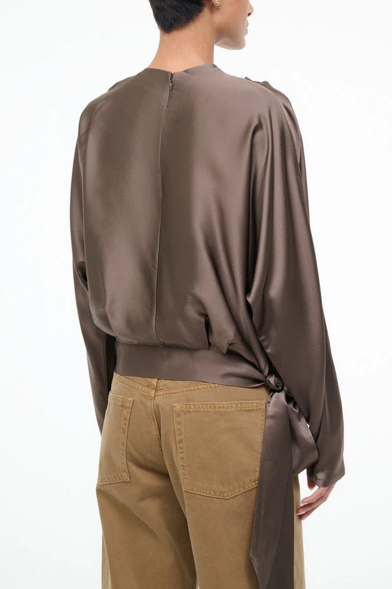 Phoebe Silk Top - Truffle