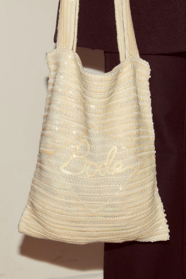 Sequin Spotlight Tote - Cream