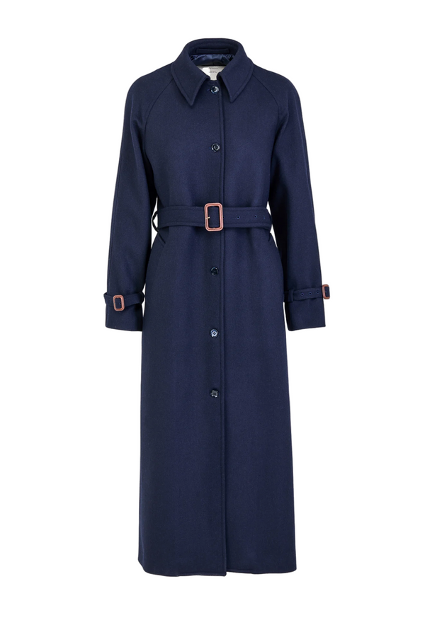 The Dust Coat in Wool - Navy