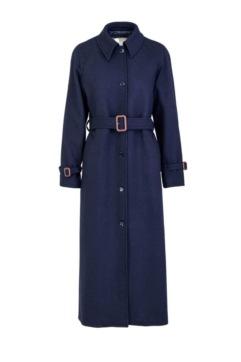 The Dust Coat in Wool - Navy