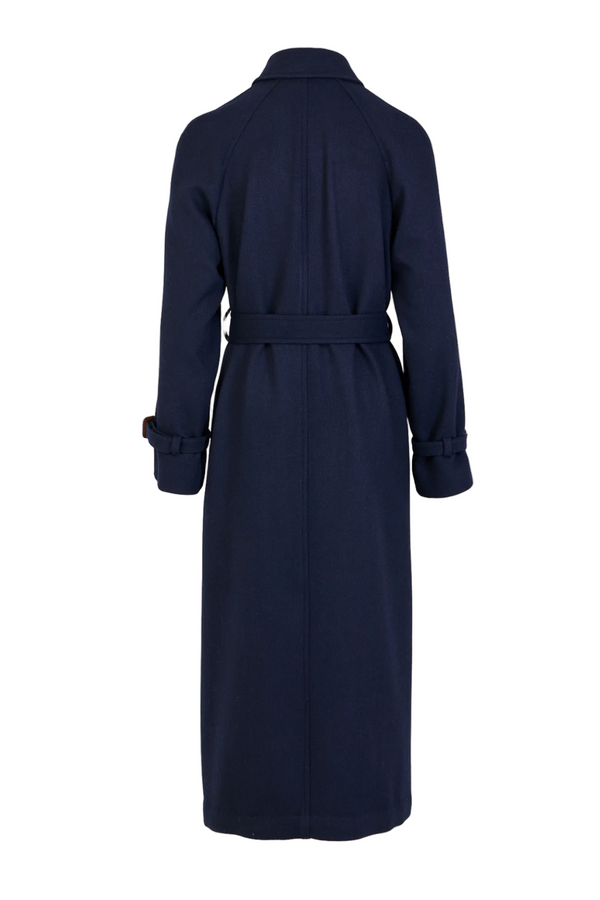 The Dust Coat in Wool - Navy