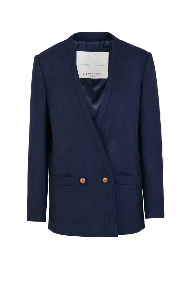 The Charlotte Blazer in Wool - Navy