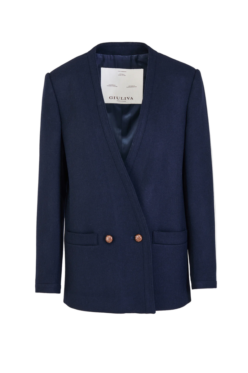 The Charlotte Blazer in Wool - Navy