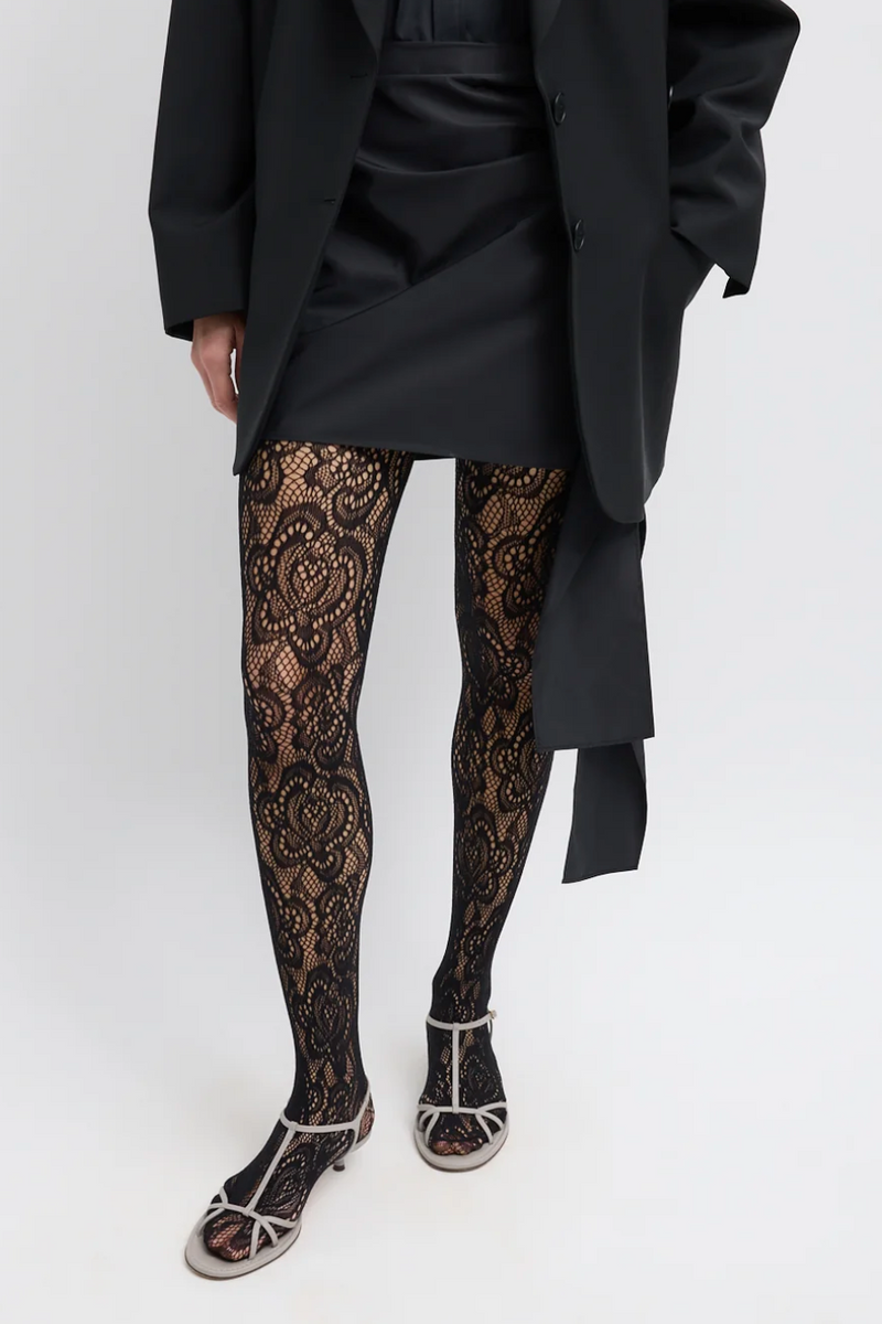 Italian Sporty Nylon Ribbon Mini Skirt - Black