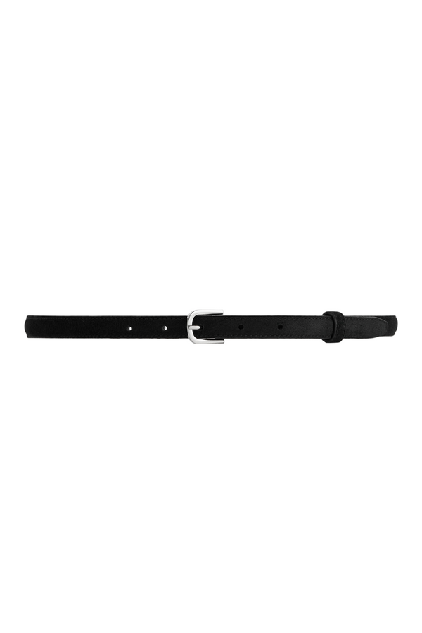 Thin Suede Belt - Black
