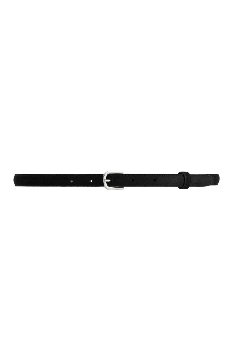 Thin Suede Belt - Black