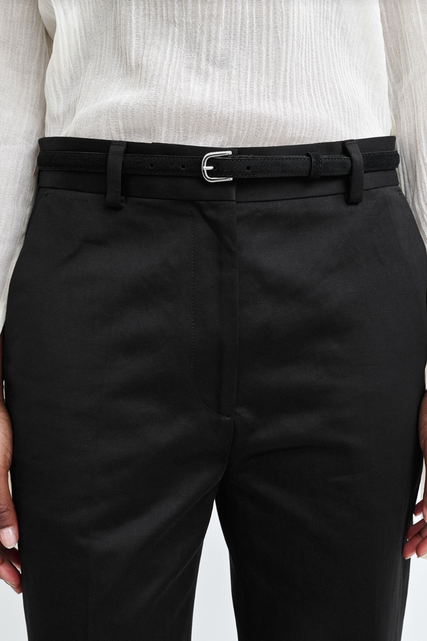 Thin Suede Belt - Black